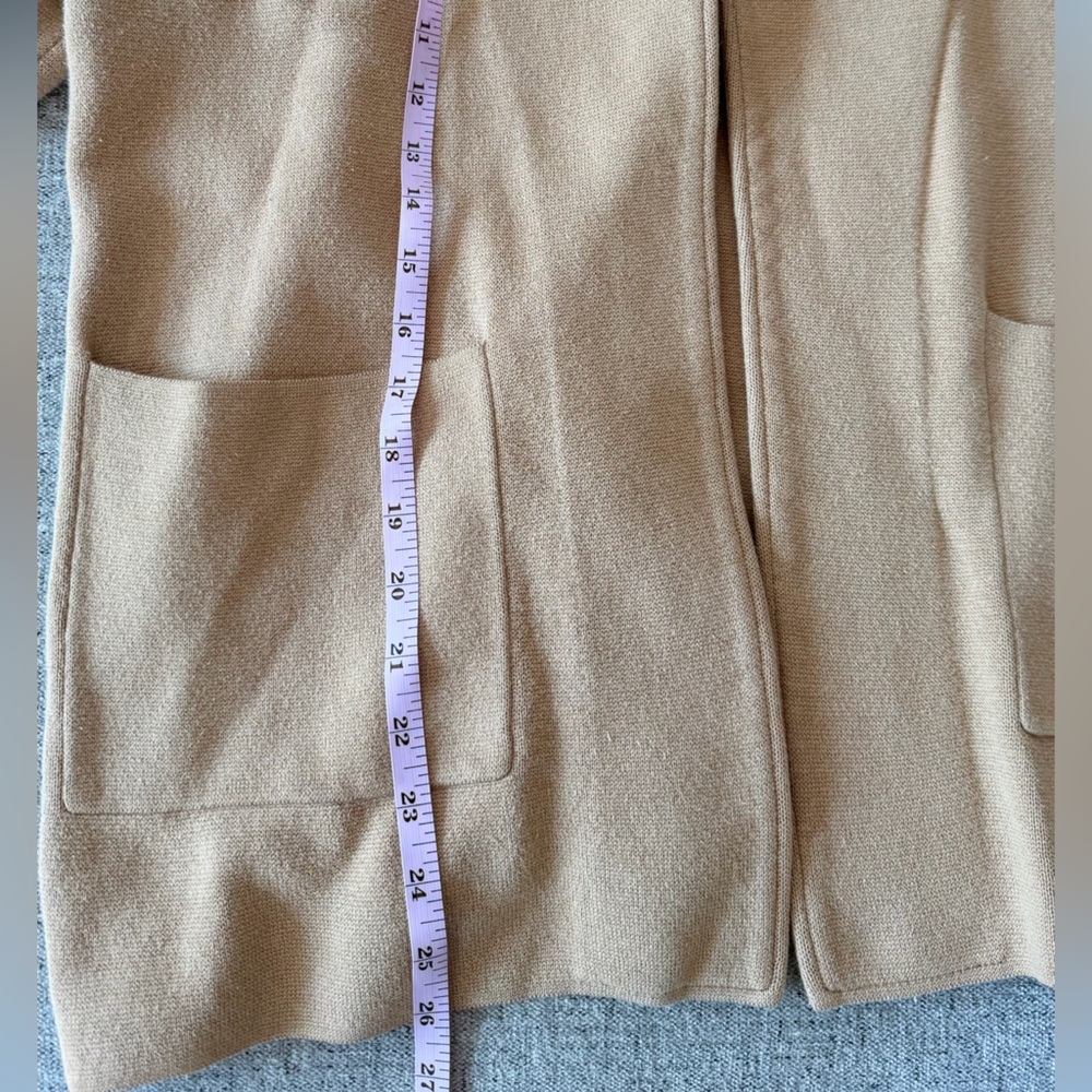 Quince Women’s Tan Cotton Knit Open Front Sweater Blazer Small - Picture 5 of 7
